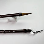 5 Pcs Wood Calligraphic Brush Weasel Wolf Hair Langhao Writing Brush Medium Size Chinese Bamboo Traditional Paintbrush Wholesale