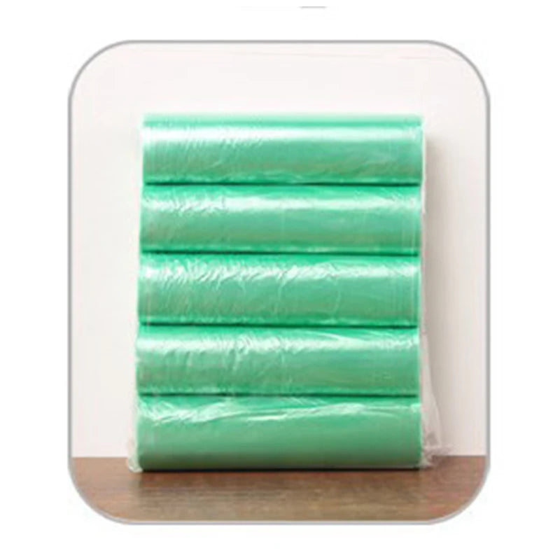 5 Rolls Flat Top Plastic Garbage Bags Pre-cut Disposable Color Trash Bags Household Waste Bin Liners For Kitchen Bathroom Office