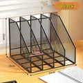 3 or 4 Slot Desktop File Organizer Metal Mesh Magazine Book Document Holder Black White for Office School Home Students Teachers