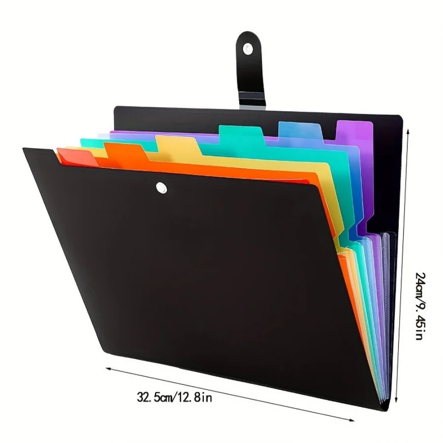 1pc Accordion File Bag, Color Insert A4 Folder Organizer - Ideal for School, Home and Office Organization