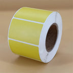Yellow Color Adhesive Sticker, Round Thermal Barcode Sticker by Roll, Direct Thermal Print Shipping Label