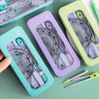 New 7Pcs/Set Professional Back to School Mathematical Rulers Set Compass Ruler Multi-function Drawing Tools Students Stationery