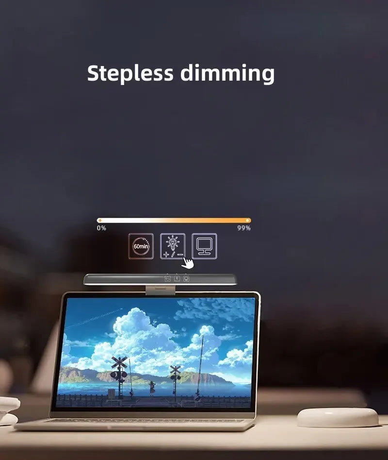 LED Screen Desk Lamp Eye Protection Stepless Dimming USB Night Lights Computer Screen Clip Monitor Learning Reading Table Lamps
