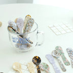 Natural Acrylic Ice Spoon Cream Coffee Caviar Spoon Stirring Spoons Dessert Spoon Teaspoon Crafts Kitchen Tool Tableware