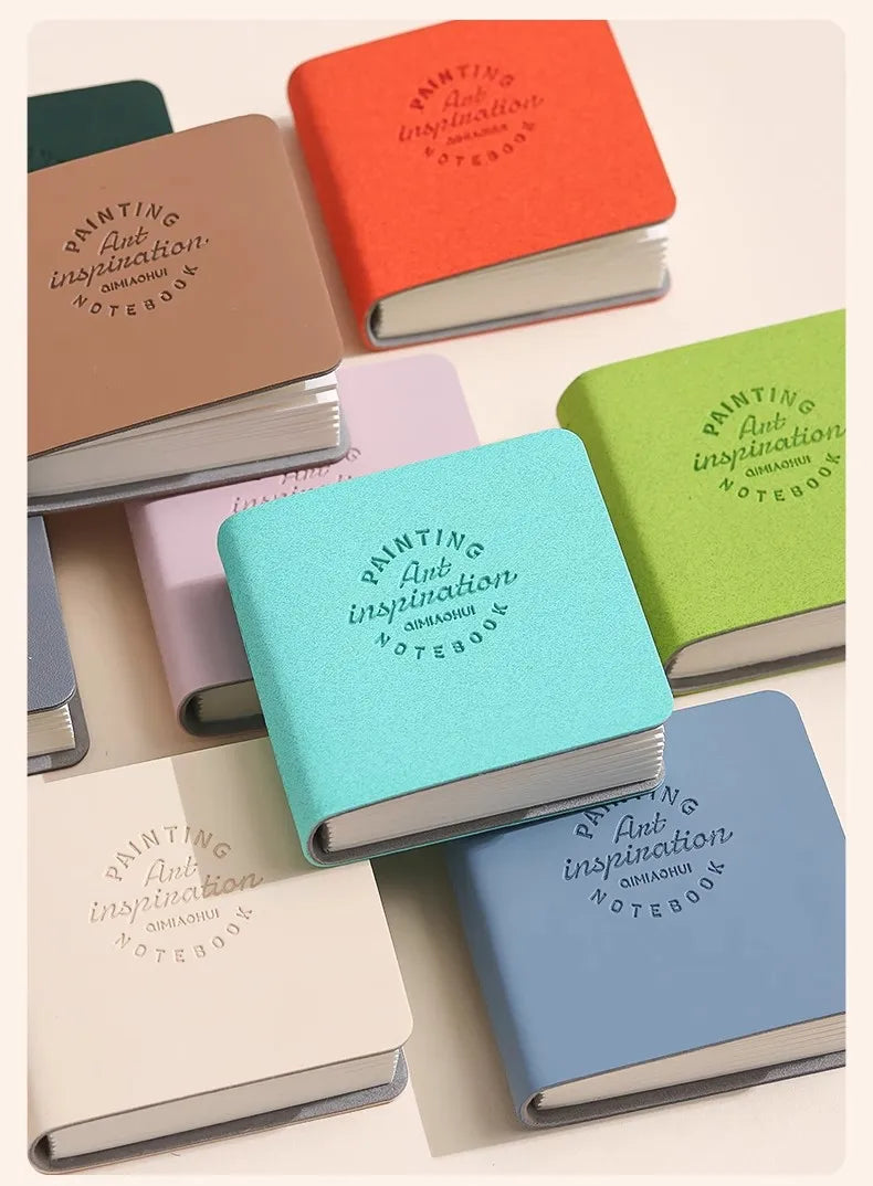3pcs/set Colorful Mini Drawing Books Square Watercolor Sketchbook Thick Paper Drawing Books Study Art Art Supplies