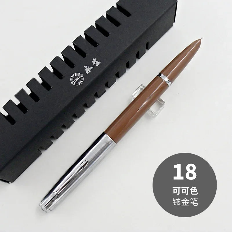 NEW Wingsung 601 Press Piston Fountain Pen Iridium EF/F Nib Steel Cap Vacumatic Resin Ink Pen School Stationery Office Supplies