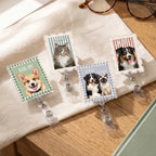 Personalized Custom Pet Picture Badge Reel,Upload Pet Photo & Name,Pet Lover Gift, Birthday, Healthcare Employees, Vet Tech