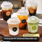 10pcs Transparent Coffee Cups With Lids U-shaped Disposable Cups For Hot Drink Milk Tea Takeaway Beverage Cups〔CC11〕