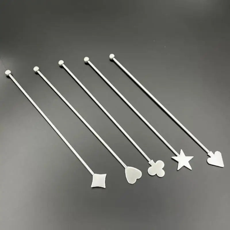 ♩Stainless Steel Stirring Stick Long Handle Bar Spoon Star Heart Shape Cocktail Stirrer For Coffee Milk Tea Home Cafe Decor 1PC