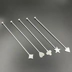 ♩Stainless Steel Stirring Stick Long Handle Bar Spoon Star Heart Shape Cocktail Stirrer For Coffee Milk Tea Home Cafe Decor 1PC
