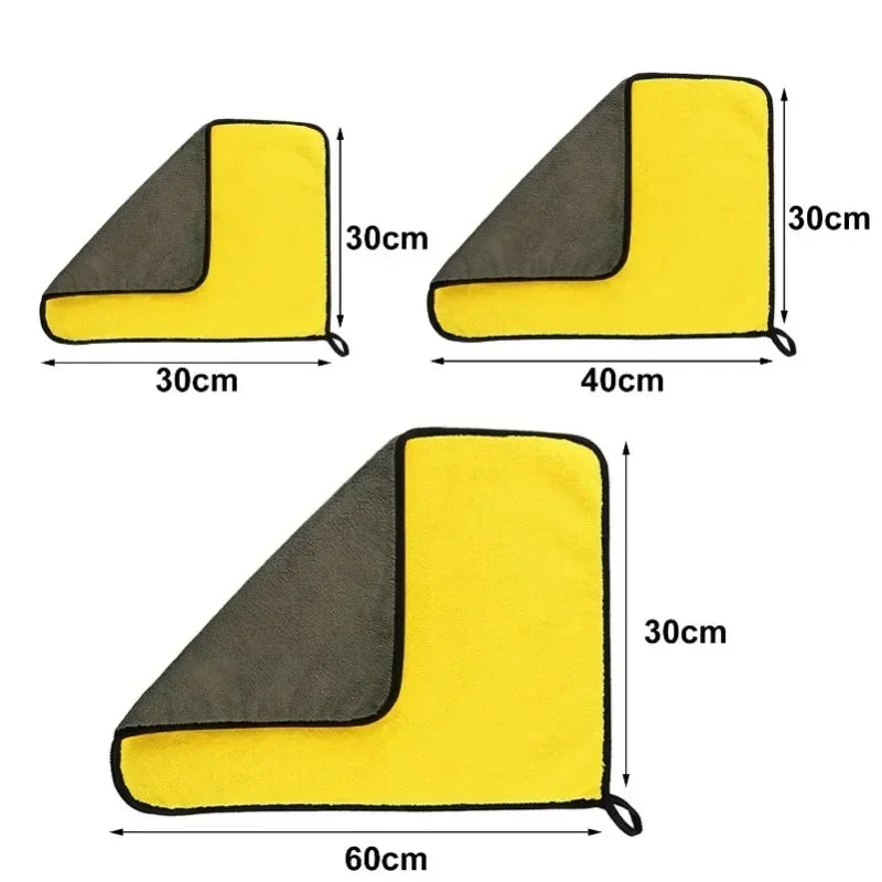 Double Sides Car Microfiber Towels Auto Detailing Drying Cloth Hemming Super Absorbent Washing Cleaning Cloths Rags Clean Tools