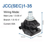 New 63A/75A Insulation Piercing Connector No-Peeling Cable Cable Clips T Shape Wiring Accessories Piercing Connector Clamp