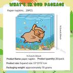 Capybara Party Theme Decoration Capybara Birthday Napkins Tablecloth Cup Plate Baby Shower Capybara Birthday Girl Party Favor