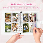 A5 Notebook Photocard Binder 25pcs Page(4 Grids)  PU Leather Loose Leaf Organizer Photo Binder Book Kpop Photo Albums Idol Cards