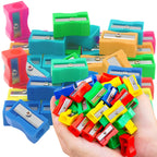 40-120pcs 2.5cm Mini Color Pencil Sharpener Curved Anti-slip Design Plastic Square Pencil Sharpener School Reward Stationery