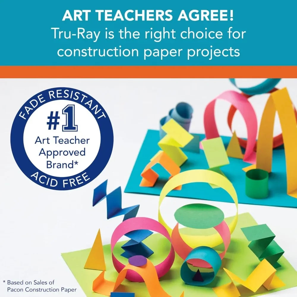P103031 Colored Craft Construction Paper, 10 Basic Colors, Total 50 Pages