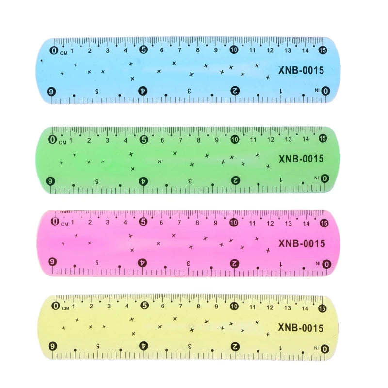1PC Soft 15cm Ruler Multicolour Flexible Creative Stationery Rule School Supply