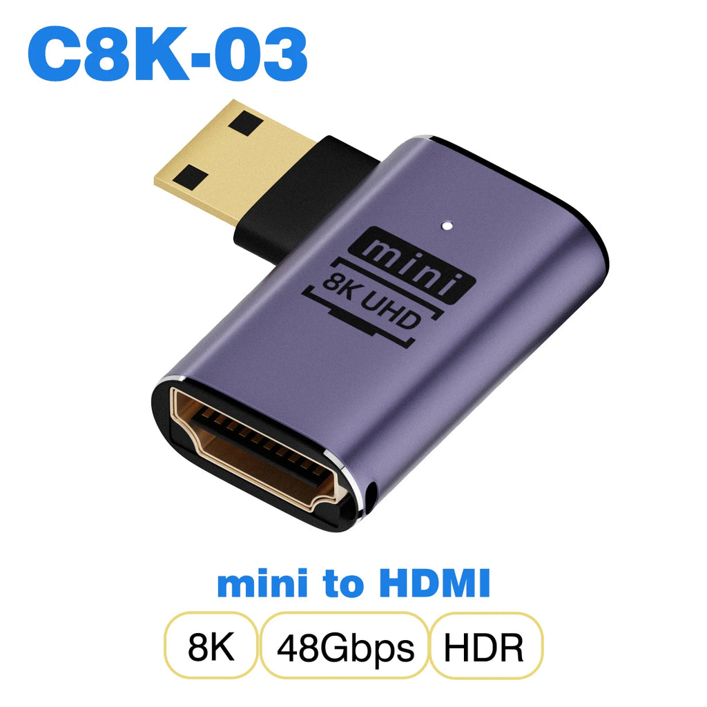 NNBILI HDMI2.1 48Gbps 8K@60Hz 4K@120Hz Ultra High-Speed Adapter Mini/Micro HDMI to HDMI Converter for PS5 X/S PC HDTV Projector