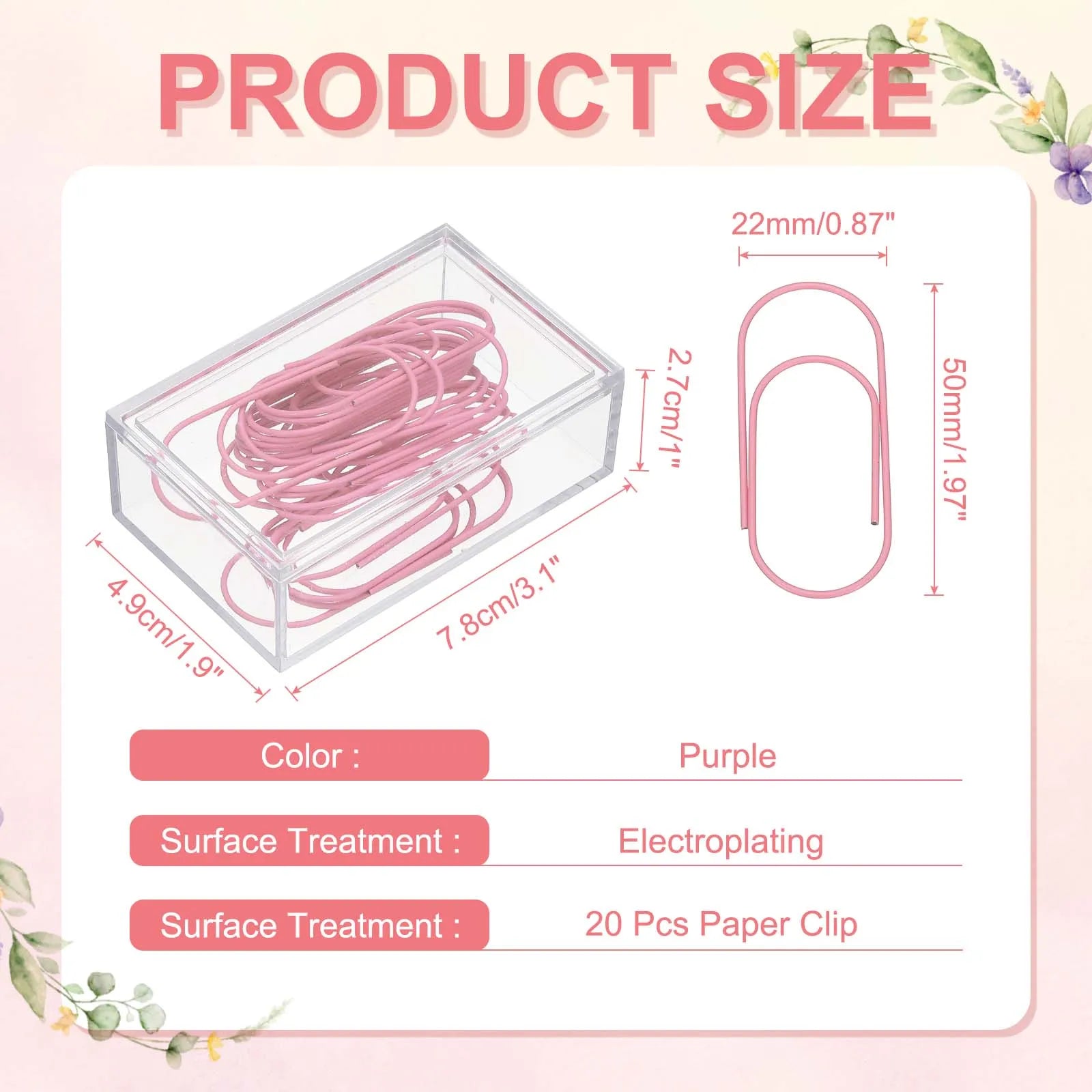 20/50/100Pcs Paper Clip 2inch Non-Skid Metal Paper Clamp Clips Large for Office Supplies Craft Scrapbook Document Note Sorting