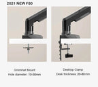 2 in 1 NB NEW F80 + FP-2 for 17-30' Monitor + 10'-17' Laptop Desktop Holder Notebook Computer Mount Stand Laptop Clamp