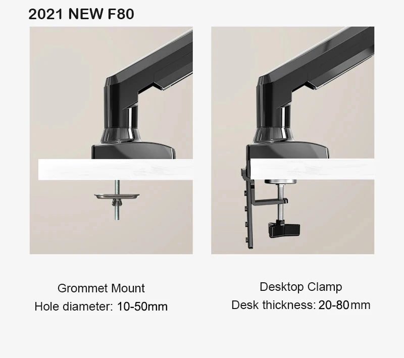 2 in 1 NB NEW F80 + FP-2 for 17-30' Monitor + 10'-17' Laptop Desktop Holder Notebook Computer Mount Stand Laptop Clamp