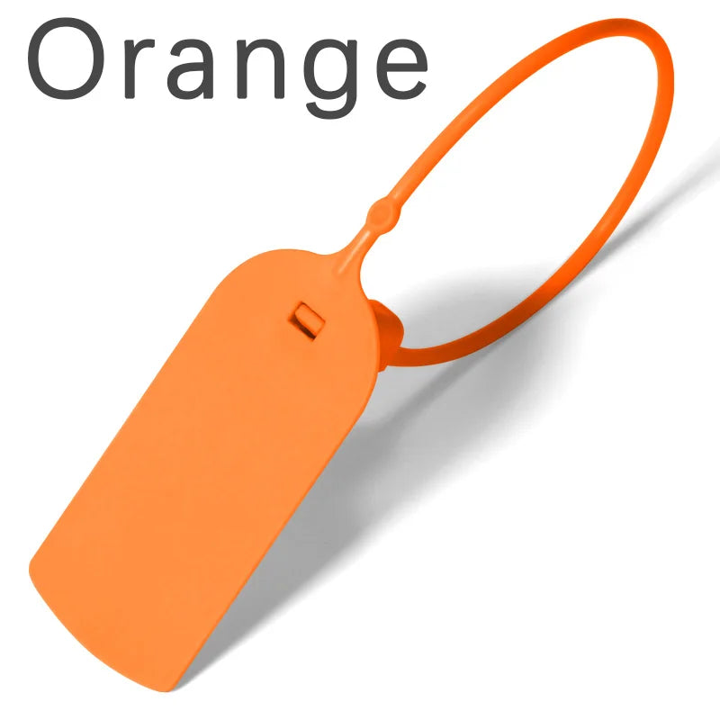 100Pcs Custom Logo Disposable Anti-tamper Plastic Security Seals Hang Tags for Clothing Shoes 200mm 7.8"