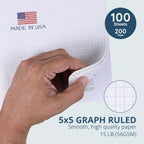 Hard Cover Composition Notebook, Green Marble Comp Book, 9.75″ x 7.5″, 5x5 Grid Graph Ruled, 100 Sheets 200 Pages