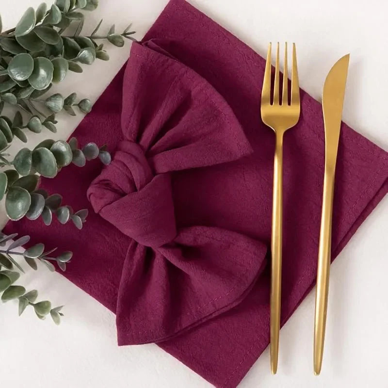 4PCS Christmas Red Cloth Napkins Washable 30x45cm 100% Cotton Fabric Tea Towel for Dinner Wedding and Parties Decor