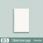 60 Sheets Notebook Refill Notepad Loose Leaf Binder Paper A4/ B5/A5 Blank/Grid/Lined Notebooks Writing Pads Office School