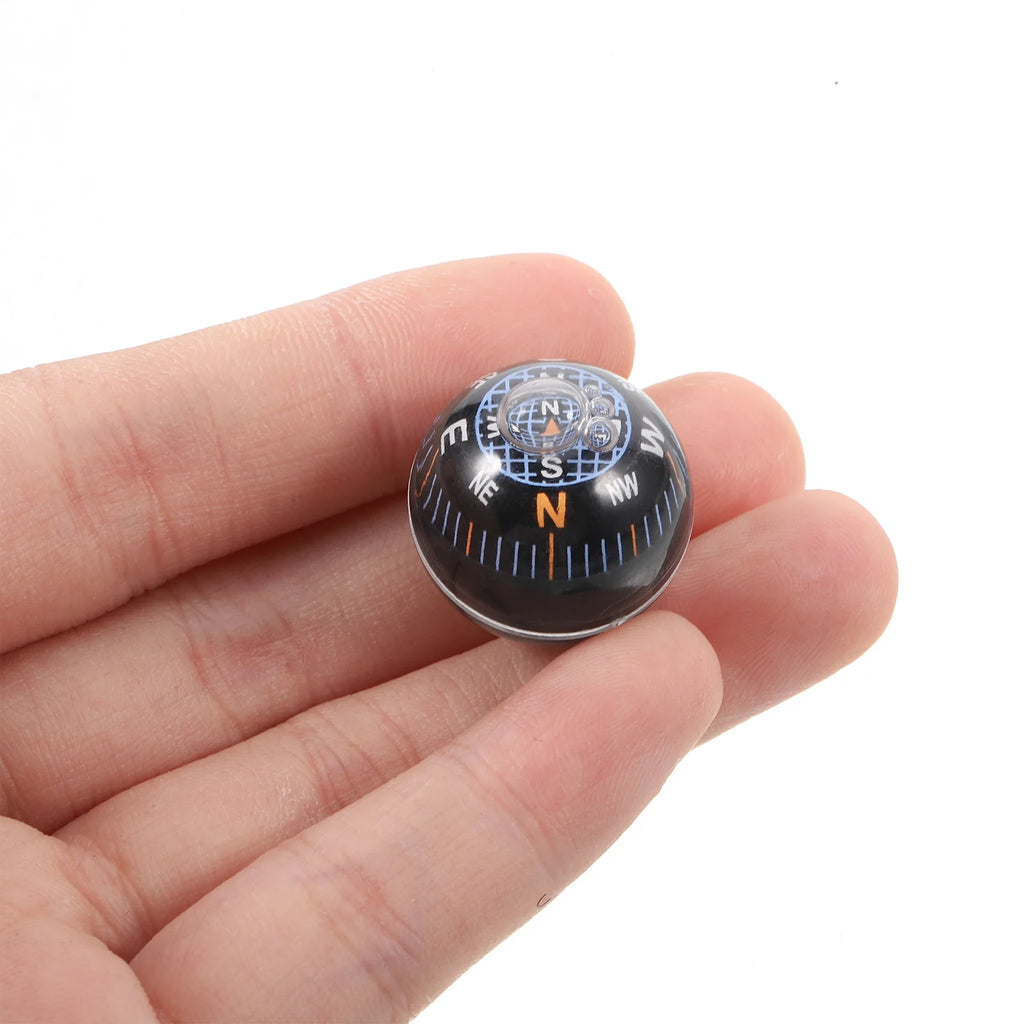 Mini Spherical Compass Black Dashboard Ball Compass for Cars Motorcycles Boats Accurate Navigation Tool for Outdoor Adventures