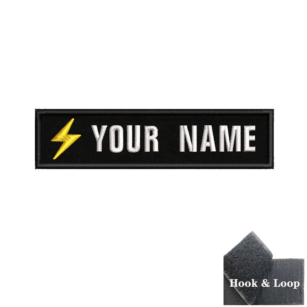 1PC 10cmX2.5cm Custom Name Patch Stripes Badge Iron On Or Hook Loop fire trophy radiation motorcycle blood drop love Pentagram