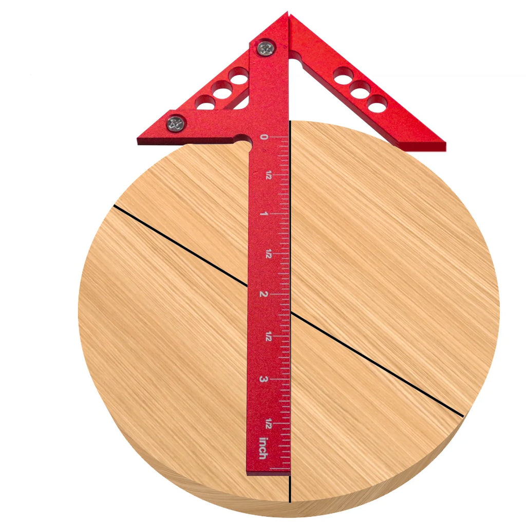 2pcs Center Finder and T-Square Hole Scribe Ruler Kit, Carpenter Center Measuring Tool, Metric & Inch Woodworking Projects Tool
