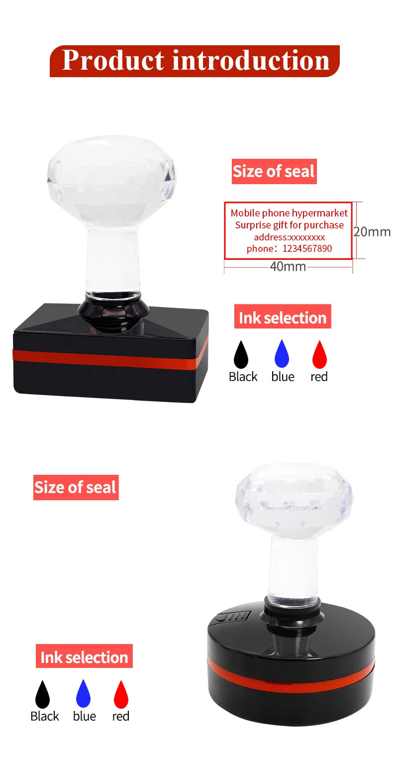 Personalized Logo Self inking Stamp Customized Photosensitive ink Stamp Your design picture
