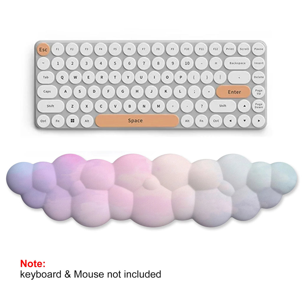 Cloud Keyboard Wrist Rest Mouse Pad Wrist Support Keyboard Set with Ergonomic Memory Foam Anti-Slip Base for Home Office Laptop