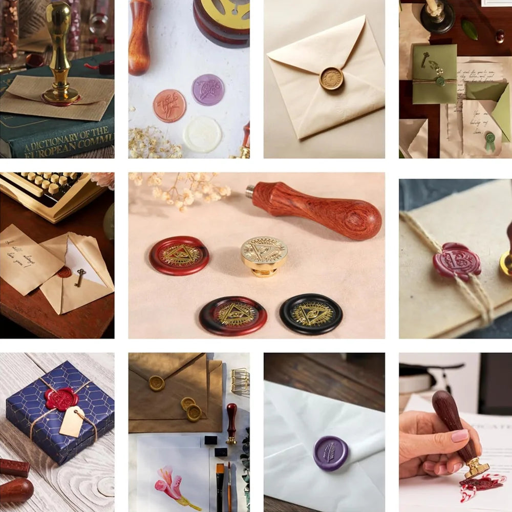 Custom Brass Wax Seal Stamp Personalized LOGO 25/30/40/50mm Round/Square Wax Sealing Head For Wedding Invitation Card Decor Seal