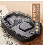 Chengni Inkstone Natural Original Stone Multi Functional Four Famous Students Table Grinding Ink Calligraphy Supplies Plate