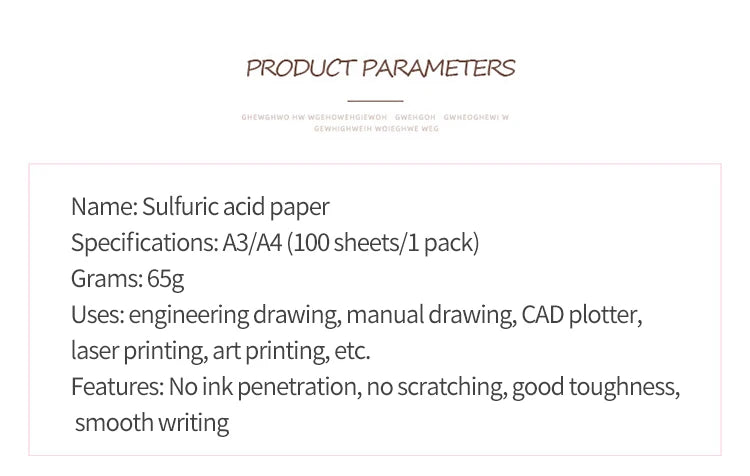 Tracing Paper Translucent Craft Copying Calligraphy Drawing Writing Sheet Writing Sketching Painting Art Supplies Student A4/A3