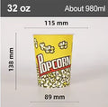 50Pcs 32/46oz Disposable Single Wall Coated Paper Popcorn Bucket Cup Food Grade Greaseproof Cinema Containers Movie Night Party