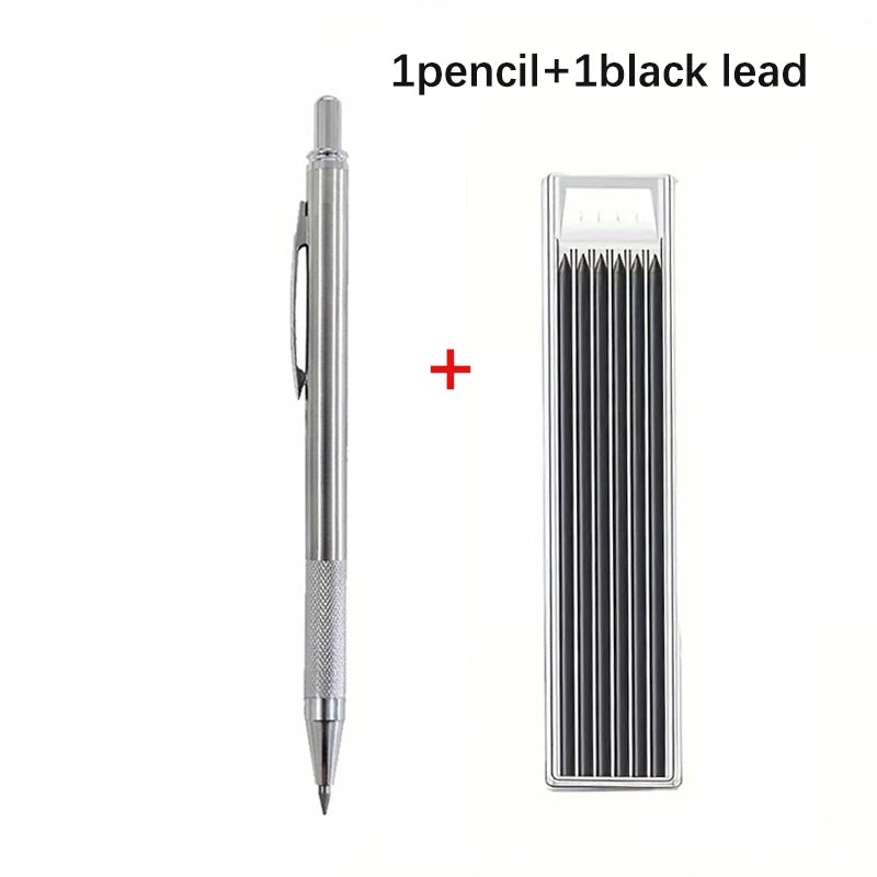 2.8mm Solid Woodworking Automatic Pencil Set with 2B Multicolor Lead Core Deep Hole Marking Architectural Design Marking Pen