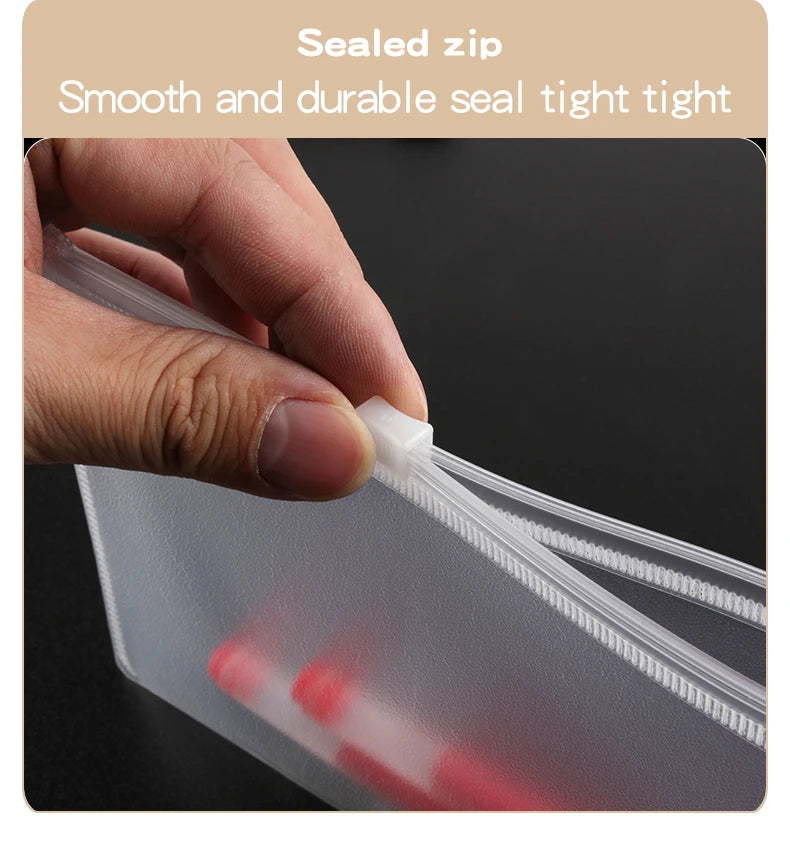 10PCS A4A5A6 Exam Mesh Zipper Bag Student Office Simple Large Capacity Transparent Document Bags