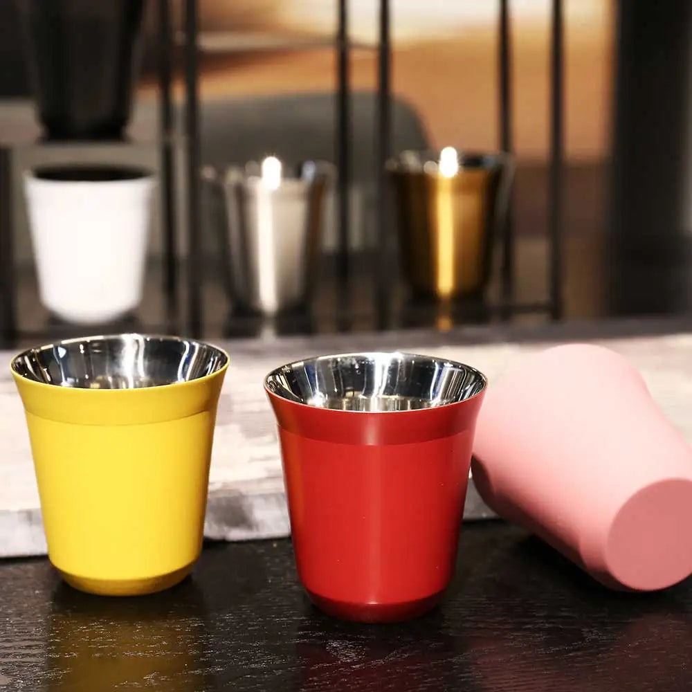 160ML 304 Espresso Mugs Stainless Steel Coffee Milk Water Drink Breakfast Cups Insulated Double Wall Safe Texture