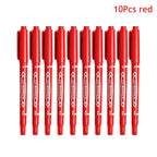 10Pcs/set Double Tip Art Black Blue ink Permanent Paint Marker Pen for Plastic Wood Stone Metal Glass Doodling Marking Graffiti