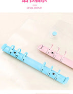 Lightweight Pvc Loose-Leaf Shell 6 Holes A6 Transparent Loose-Leaf Shell, Color Clip, Simple Candy Color Album Shell