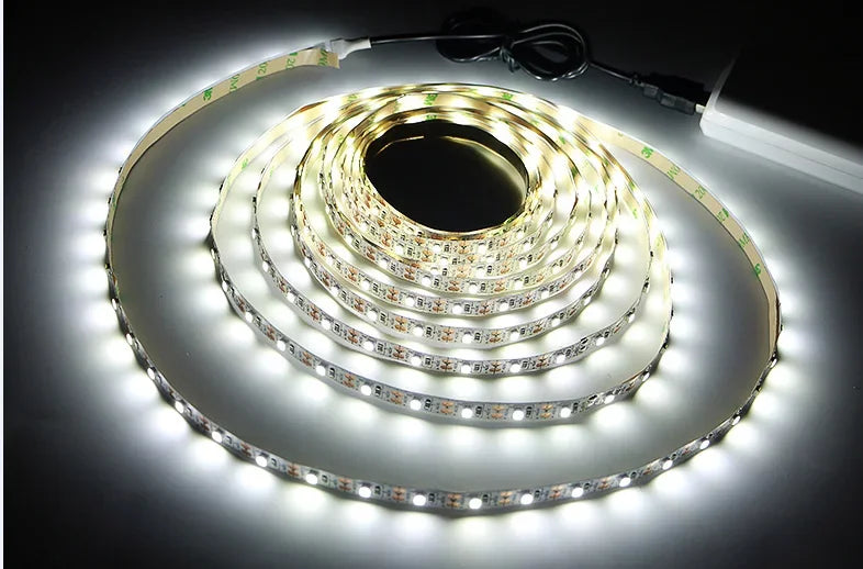 USB LED Strip Lights 2835 DC5V With Switch Flexible Lamp Tape Ribbon TV Desktop Computer Screen Background Lighting Home Decor