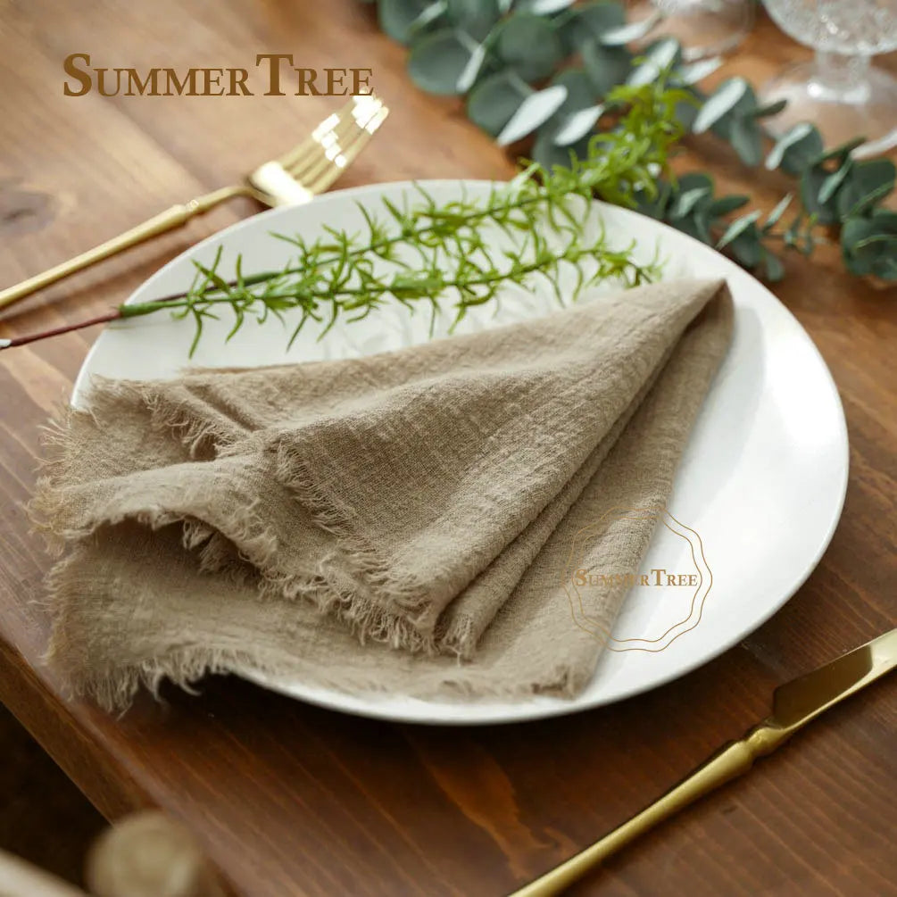 Napkin Cotton Gauze 42x42cm Retro Cheesecloth Rustic Table Decoration Muslin Tea Towel Cloth Napkins Wedding Supplies