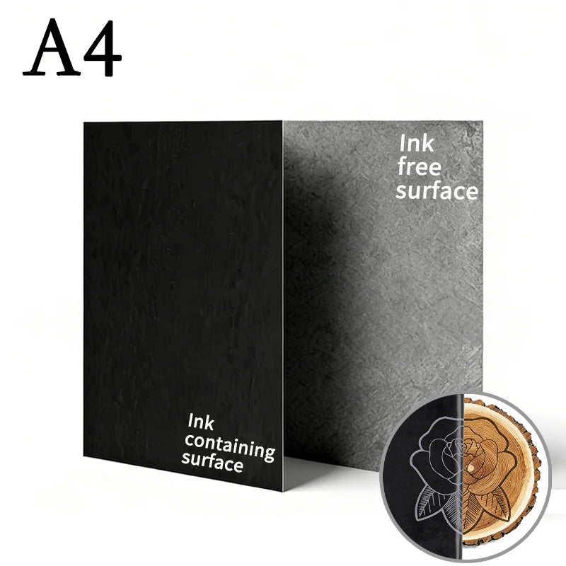 50Pcs A4 Black Graphite Copy Paper Carbon Paper Pattern Letters Erasable Tracing Paper Copy Paper Reusable Image For Office Use