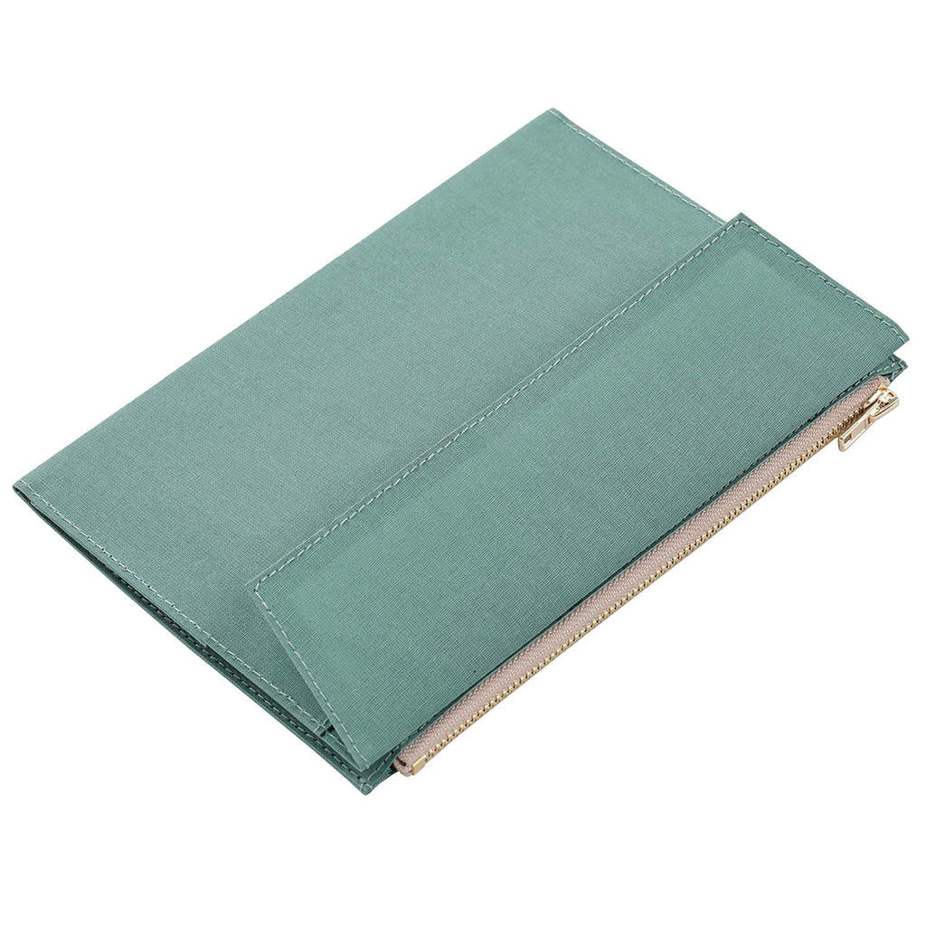 Canvas Zipper Card Holder for Travel Notebook, Canvas Storage Bag File Folder Refill Insert for Standard Journals Stationery