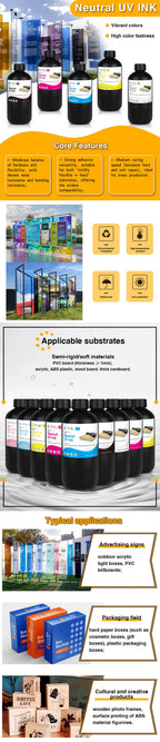 500ml LED UV Ink for Epson All Flat UV Printers For Epson 1390 R1800 R1900 TX800 4800 7880 9880 DX5 DX7 Printer