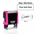 Customizable Self-Inking Rectangular Personalized Name Signature Laser Engraved Rubber Stamp