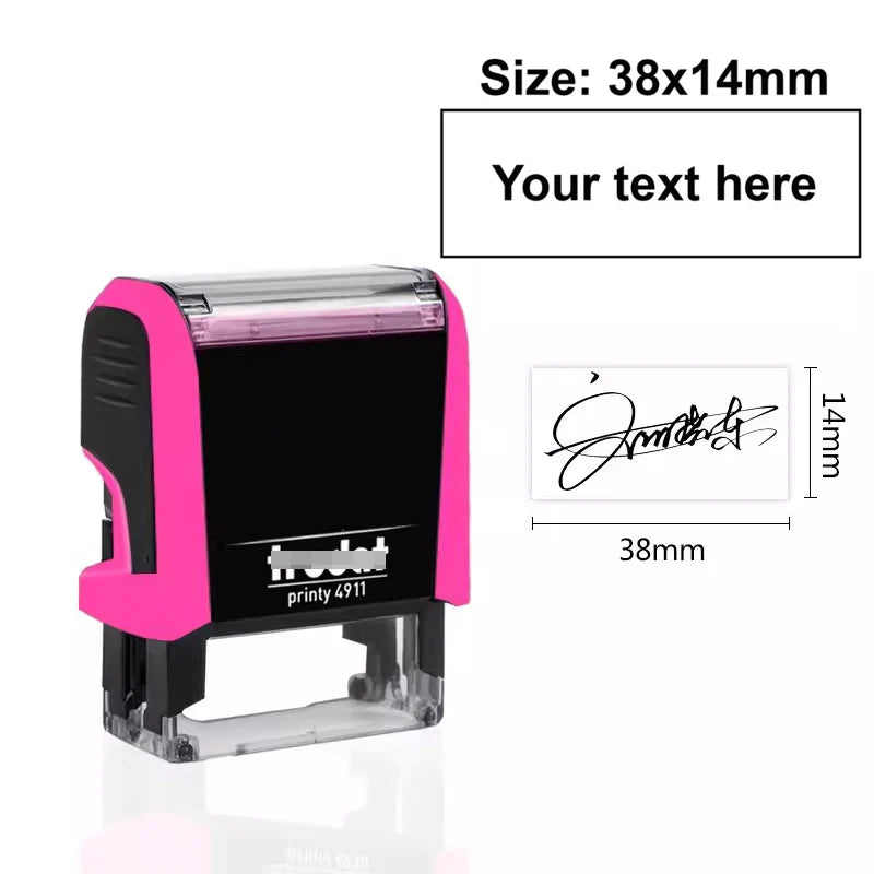 Customizable Self-Inking Rectangular Personalized Name Signature Laser Engraved Rubber Stamp